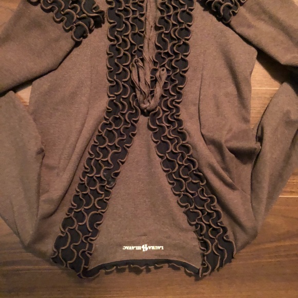 Great light weight jacket - flattering brown shade with contrasting black-S-NWOT - Picture 2 of 3